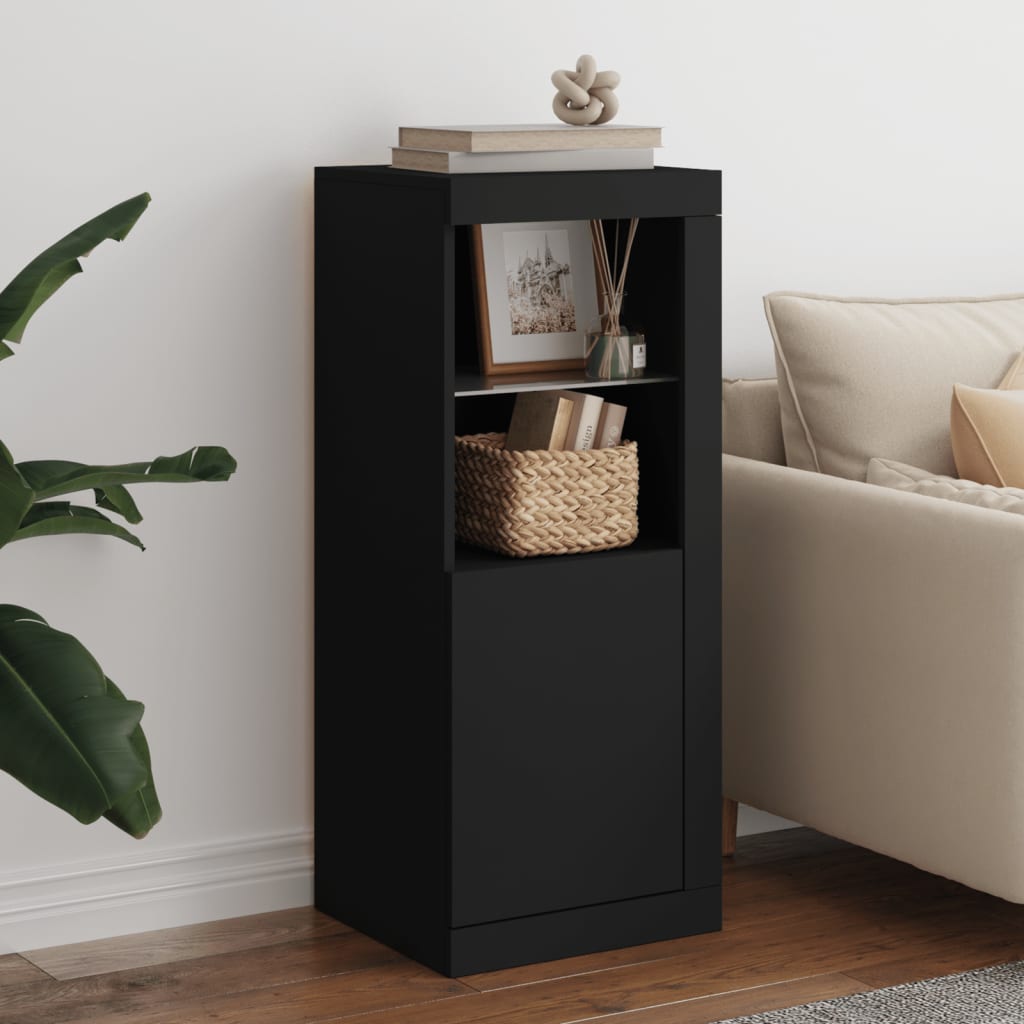 Buffet avec lumières LED noir 41x37x100 cm - XIOS