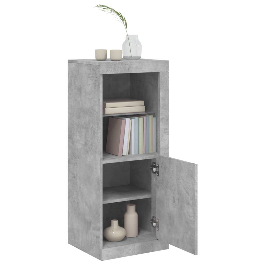 Buffet avec lumières LED gris béton 41x37x100 cm - XIOS