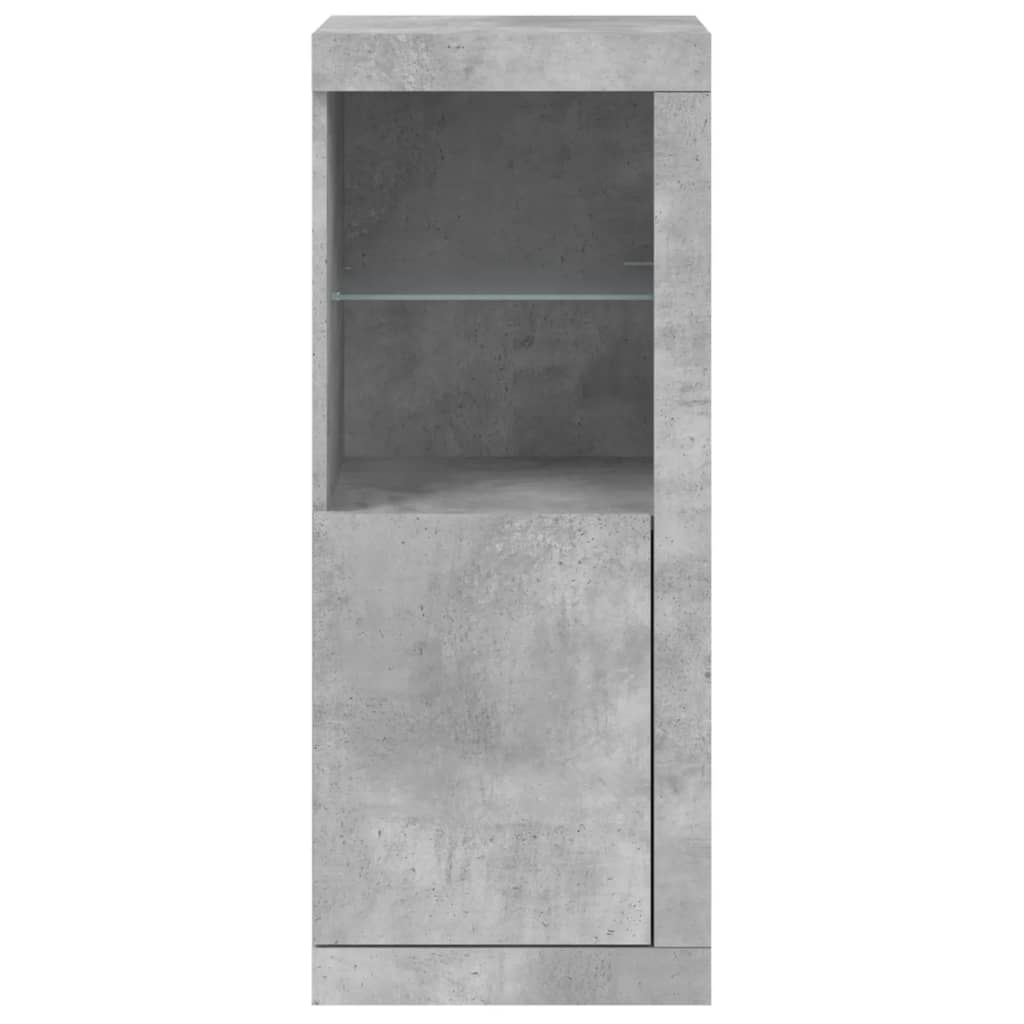 Buffet avec lumières LED gris béton 41x37x100 cm - XIOS