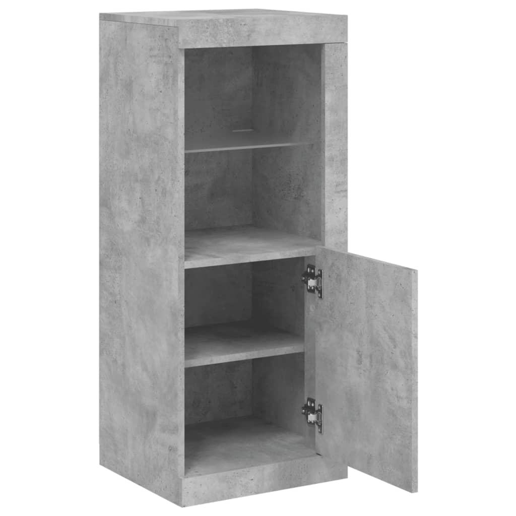 Buffet avec lumières LED gris béton 41x37x100 cm - XIOS