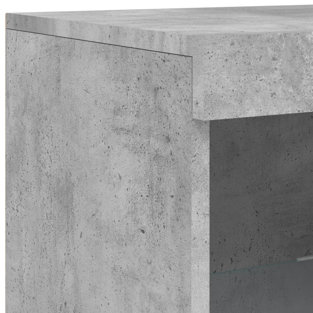 Buffet avec lumières LED gris béton 41x37x100 cm - XIOS