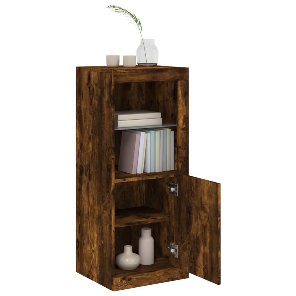 Buffet avec lumières LED chêne fumé 41x37x100 cm - XIOS