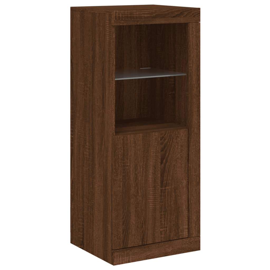 Buffet avec lumières LED chêne marron 41x37x100 cm - XIOS