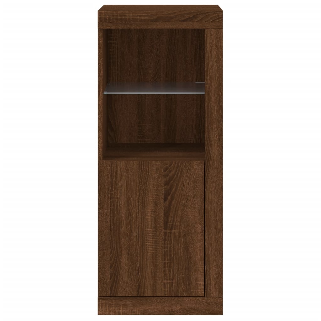 Buffet avec lumières LED chêne marron 41x37x100 cm - XIOS