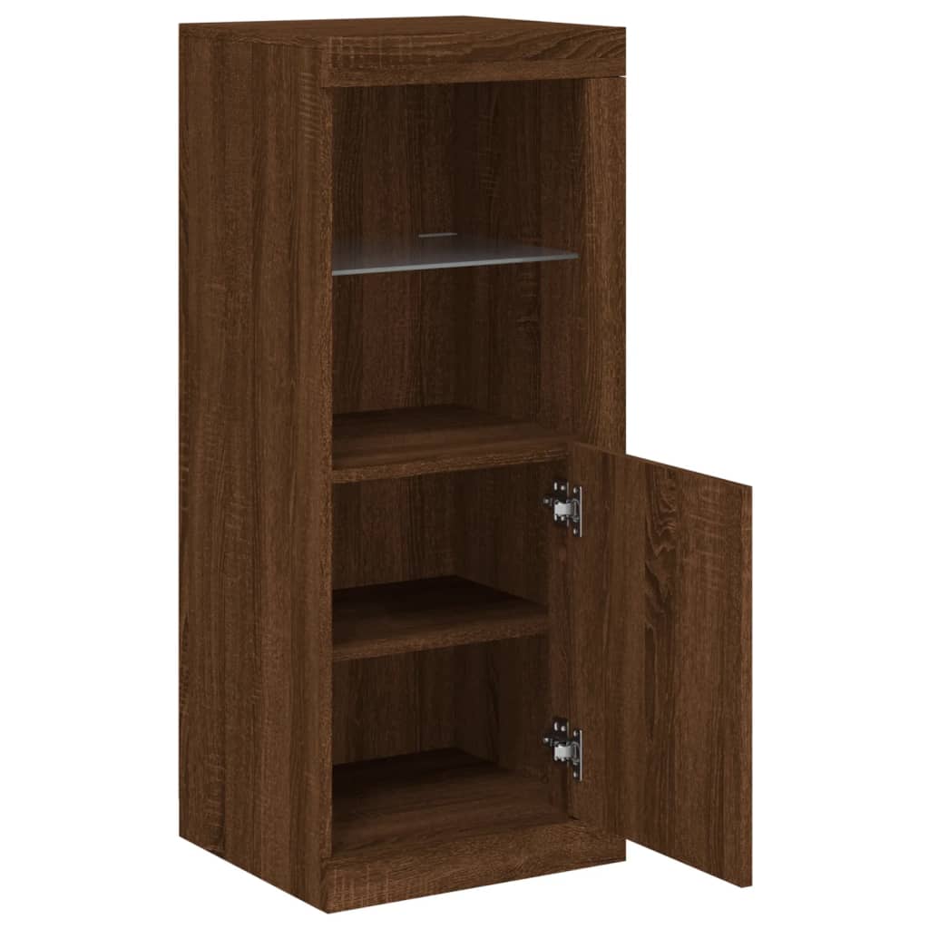 Buffet avec lumières LED chêne marron 41x37x100 cm - XIOS