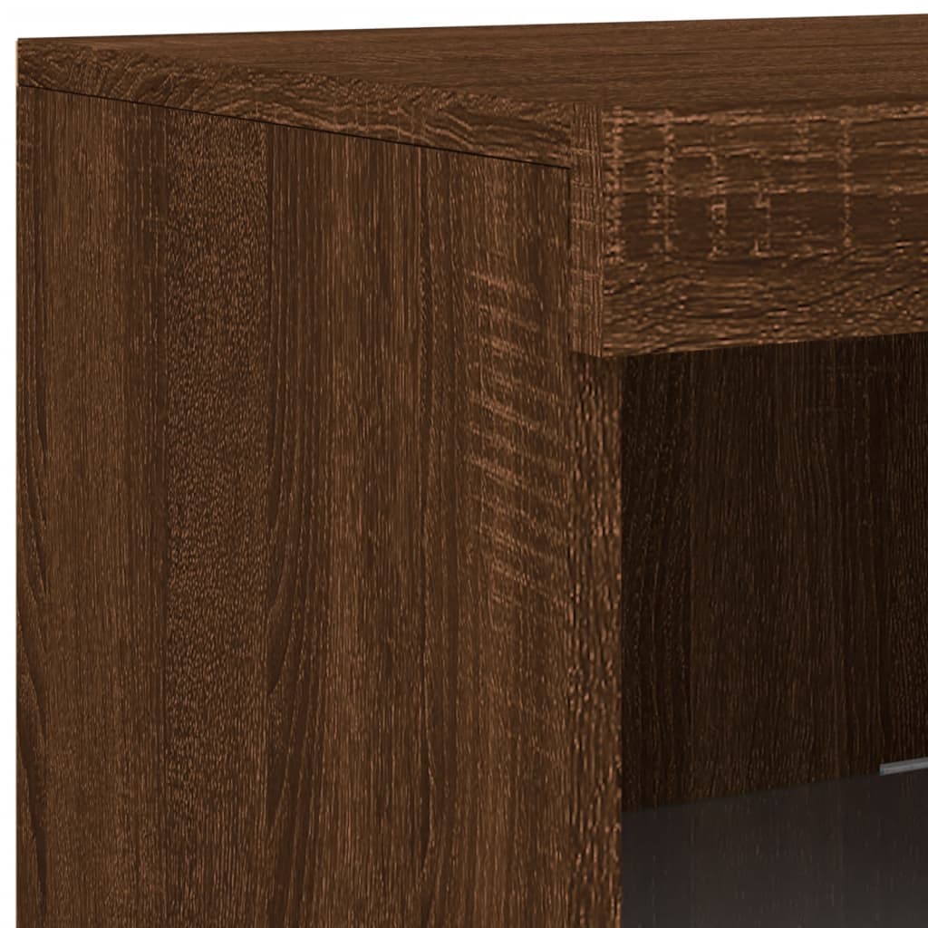 Buffet avec lumières LED chêne marron 41x37x100 cm - XIOS