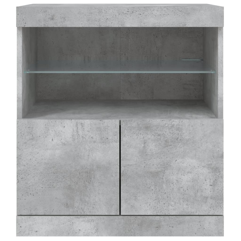 Buffet avec lumières LED gris béton 60x37x67 cm - XIOS