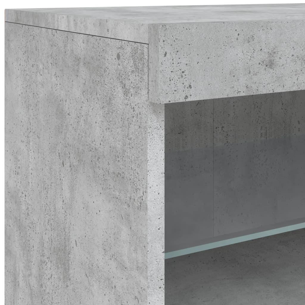 Buffet avec lumières LED gris béton 60x37x67 cm - XIOS