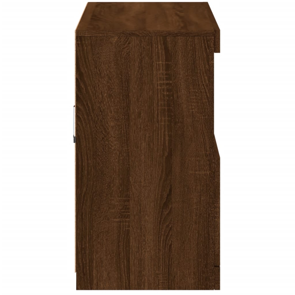 Buffet avec lumières LED chêne marron 81x37x67 cm - XIOS