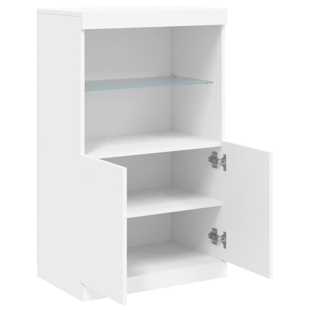 Buffet avec lumières LED blanc 60,5x37x100 cm - XIOS