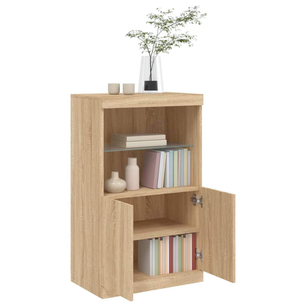 Buffet avec lumières LED chêne sonoma 60,5x37x100 cm - XIOS