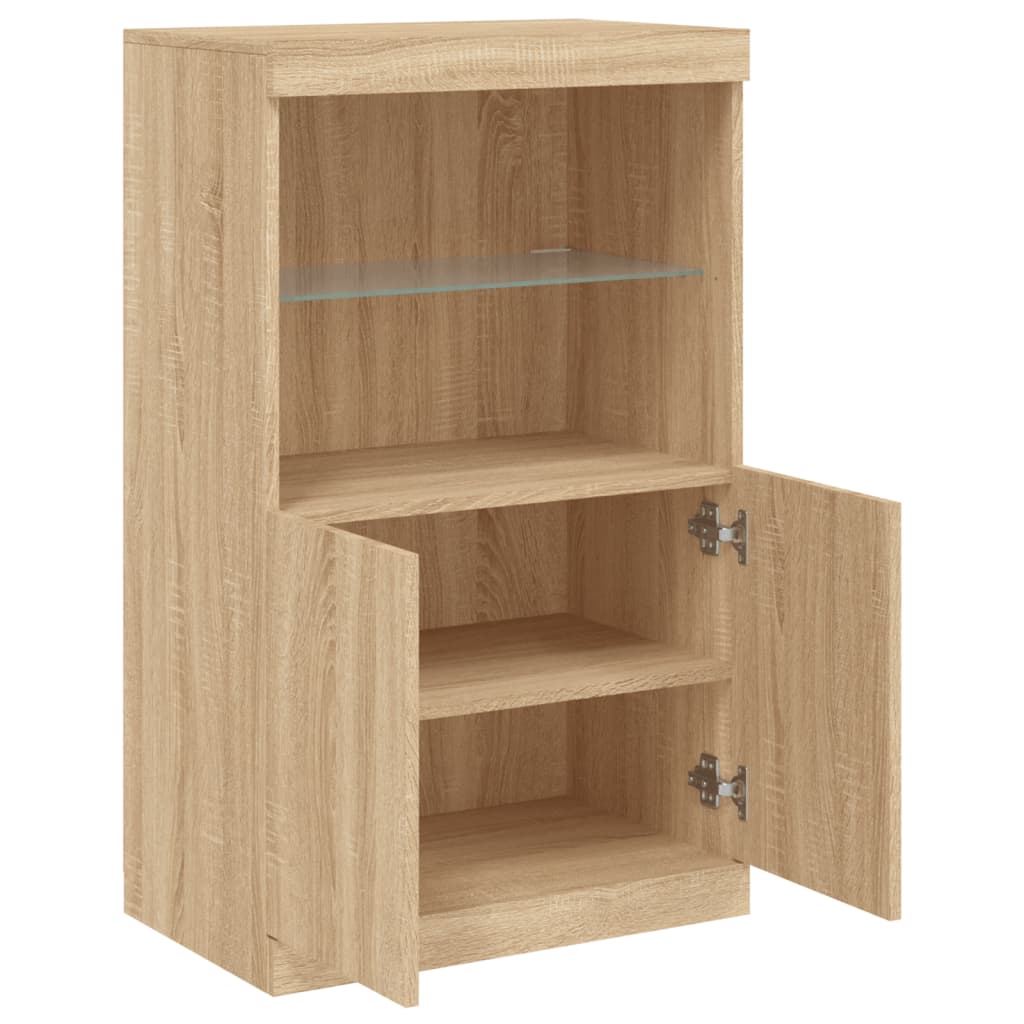 Buffet avec lumières LED chêne sonoma 60,5x37x100 cm - XIOS