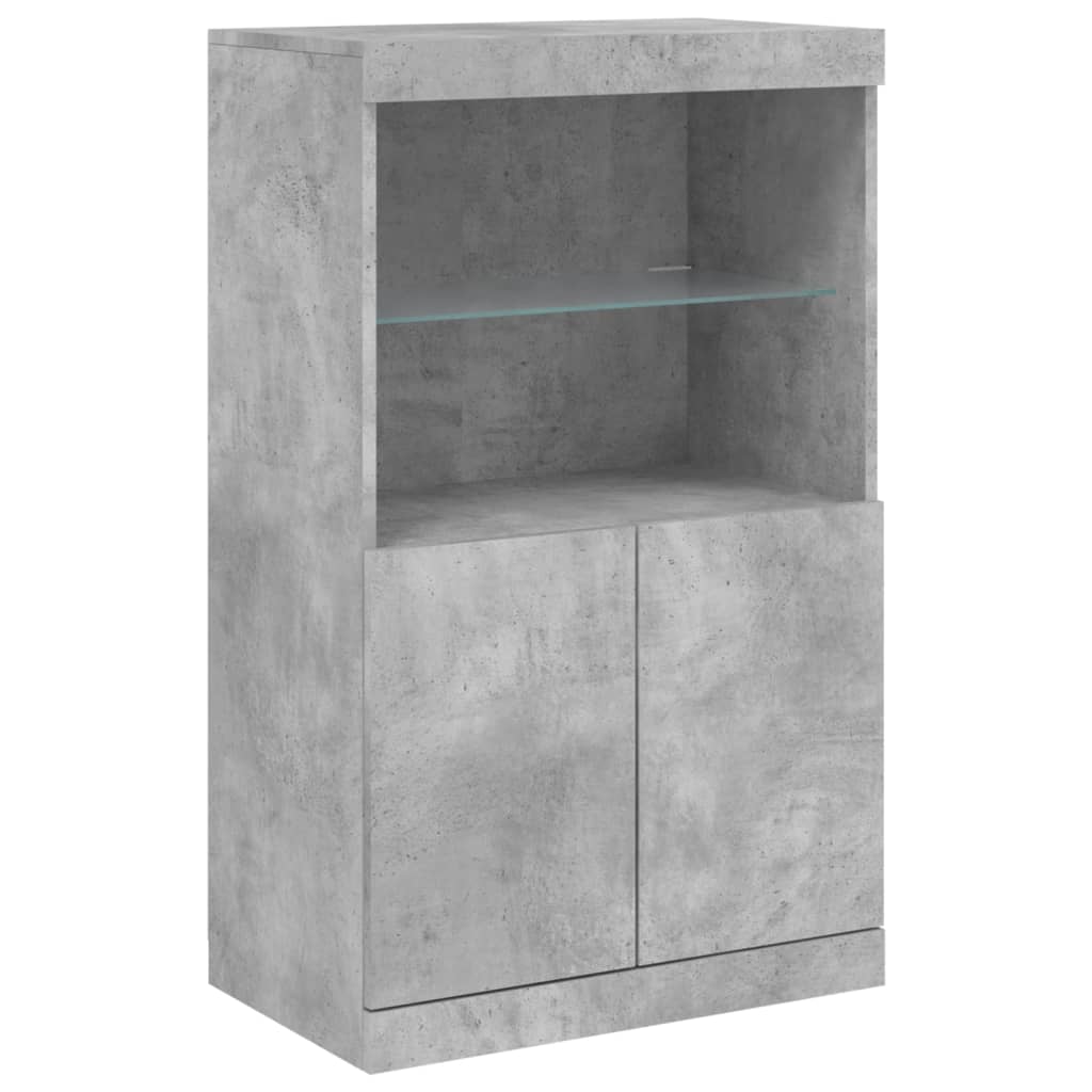 Buffet avec lumières LED gris béton 60,5x37x100 cm - XIOS