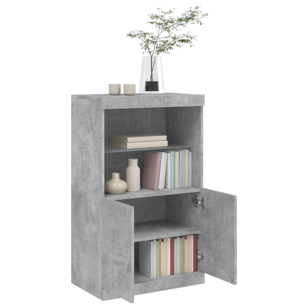 Buffet avec lumières LED gris béton 60,5x37x100 cm - XIOS