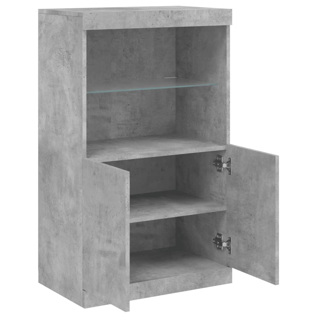 Buffet avec lumières LED gris béton 60,5x37x100 cm - XIOS
