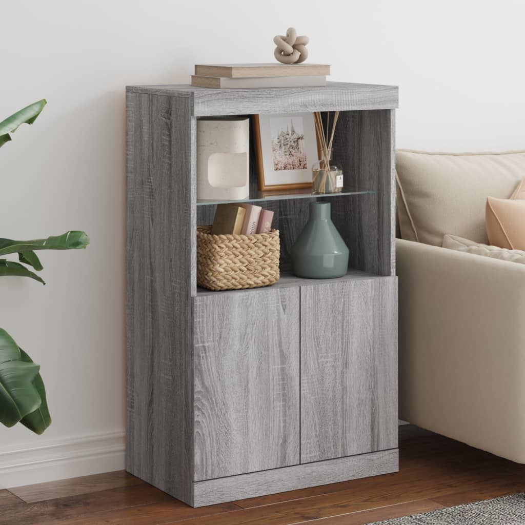 Buffet avec lumières LED sonoma gris 60,5x37x100 cm - XIOS