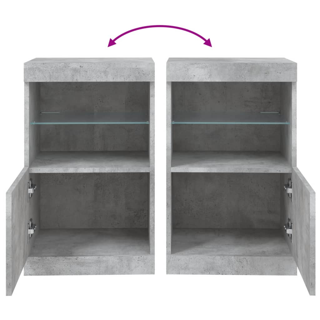 Buffet avec lumières LED gris béton 41x37x67 cm - XIOS