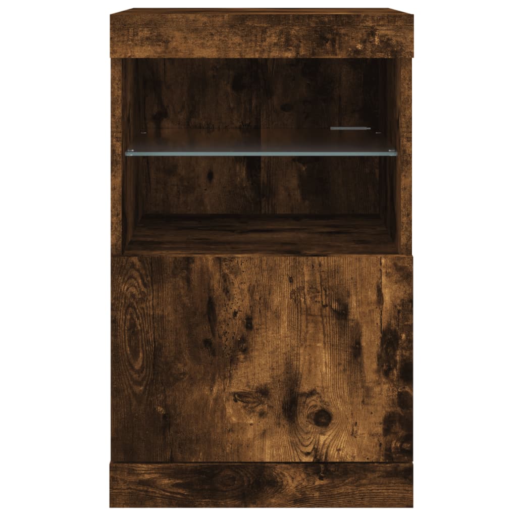 Buffet avec lumières LED chêne fumé 41x37x67 cm - XIOS
