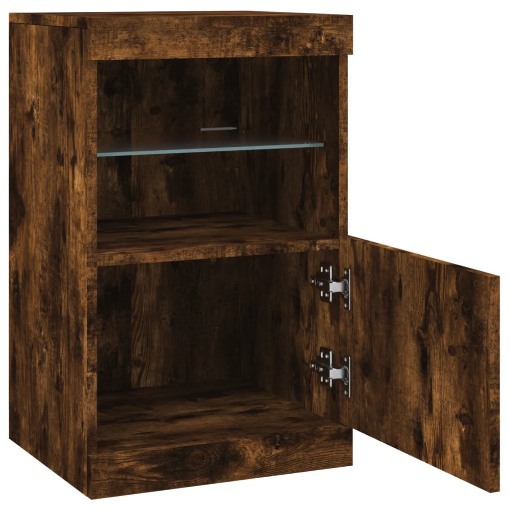 Buffet avec lumières LED chêne fumé 41x37x67 cm - XIOS