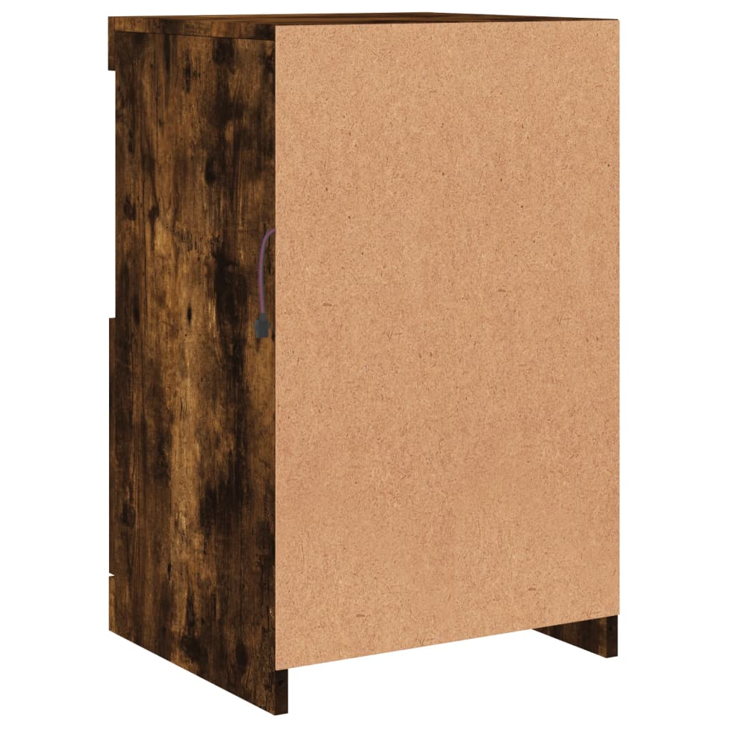 Buffet avec lumières LED chêne fumé 41x37x67 cm - XIOS