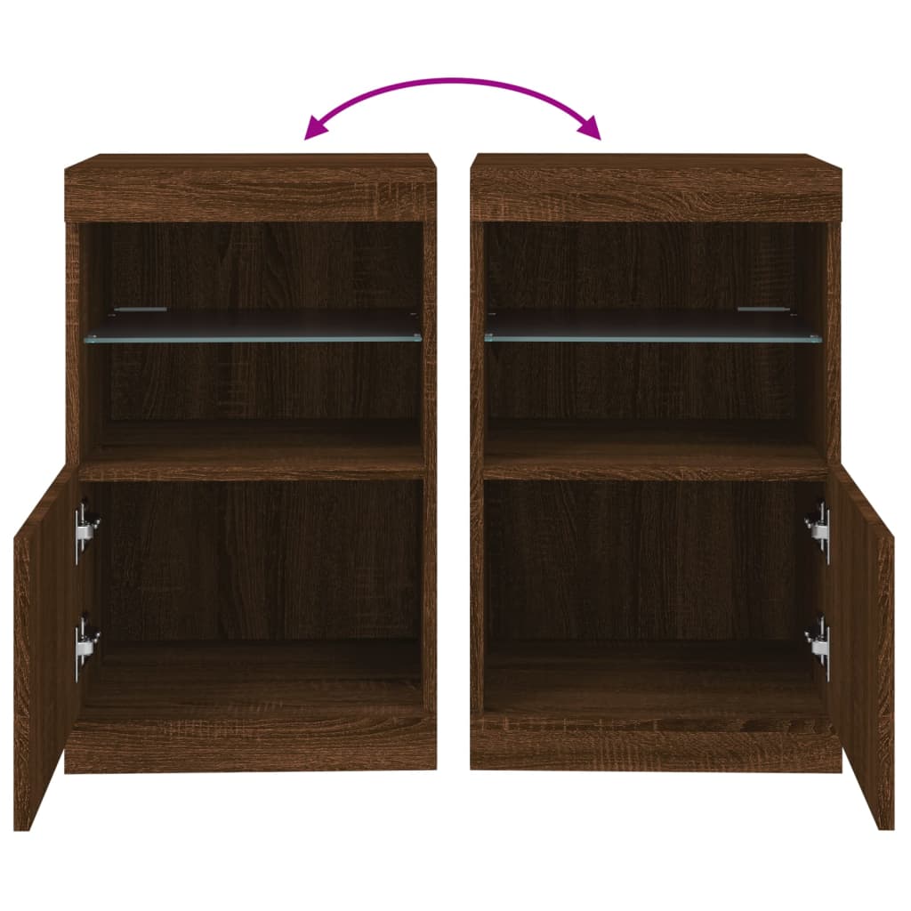 Buffet avec lumières LED chêne marron 41x37x67 cm - XIOS