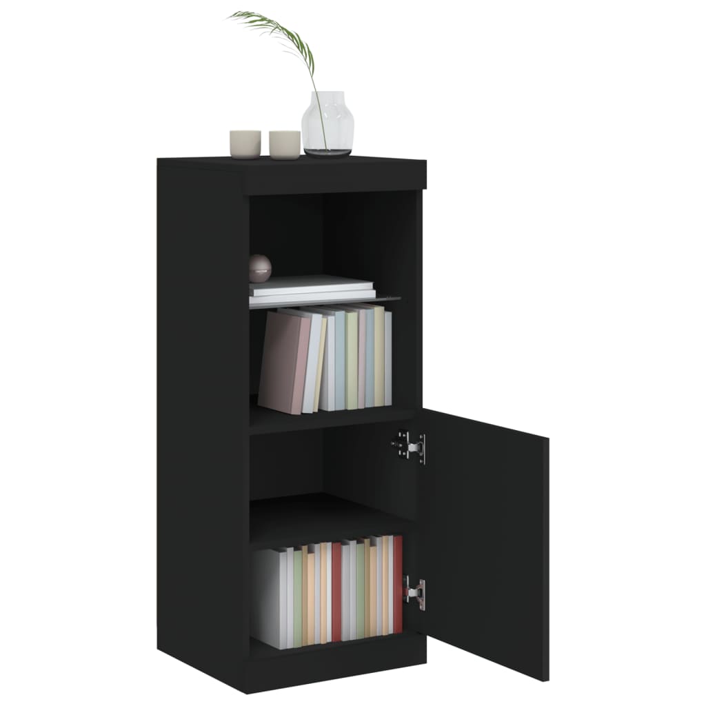 Buffet avec lumières LED noir 41x37x100 cm - XIOS