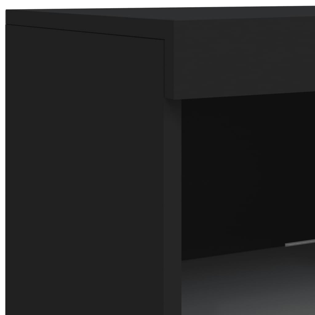 Buffet avec lumières LED noir 41x37x100 cm - XIOS