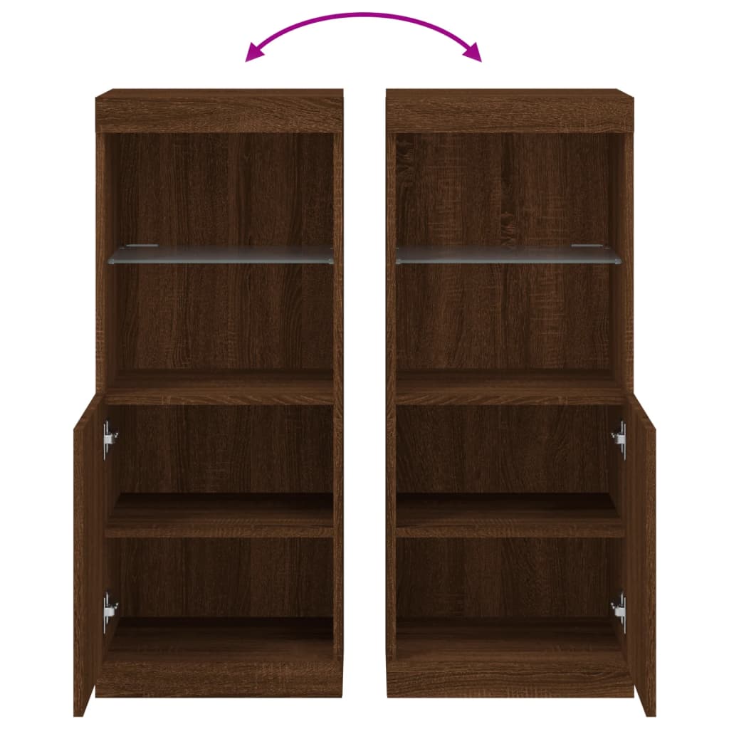 Buffet avec lumières LED chêne marron 41x37x100 cm - XIOS