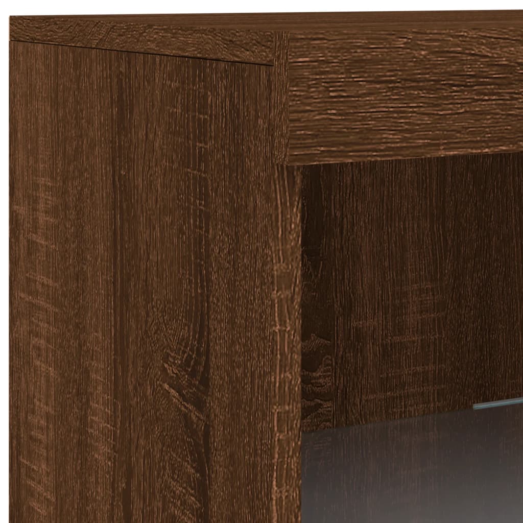 Buffet avec lumières LED chêne marron 41x37x100 cm - XIOS