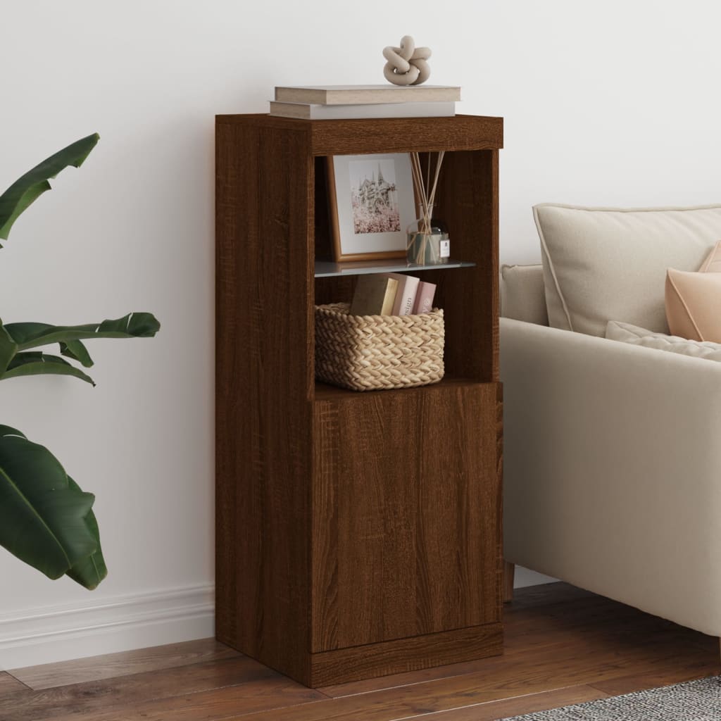Buffet avec lumières LED chêne marron 41x37x100 cm - XIOS
