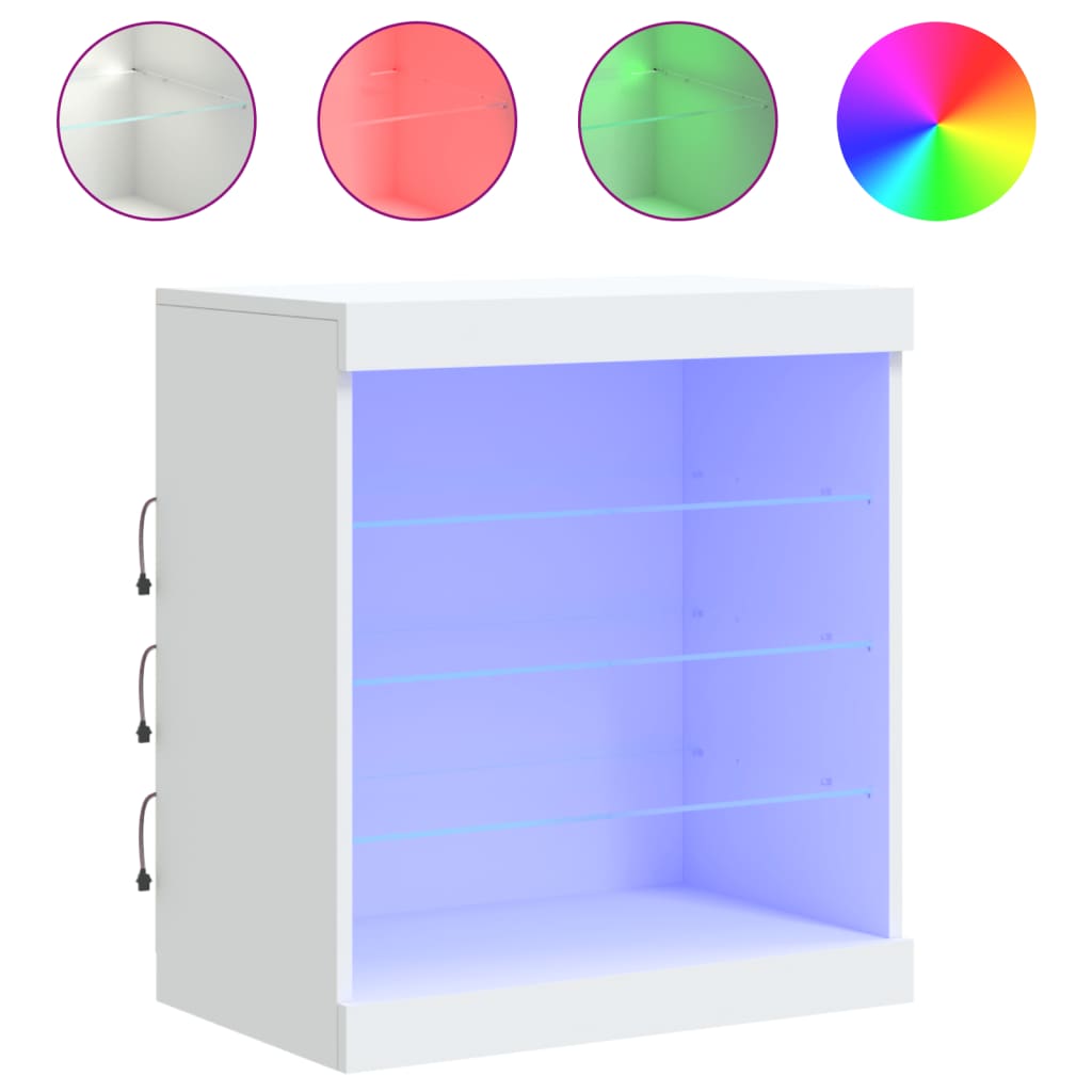 Buffet avec lumières LED blanc 60,5x37x67 cm - XIOS