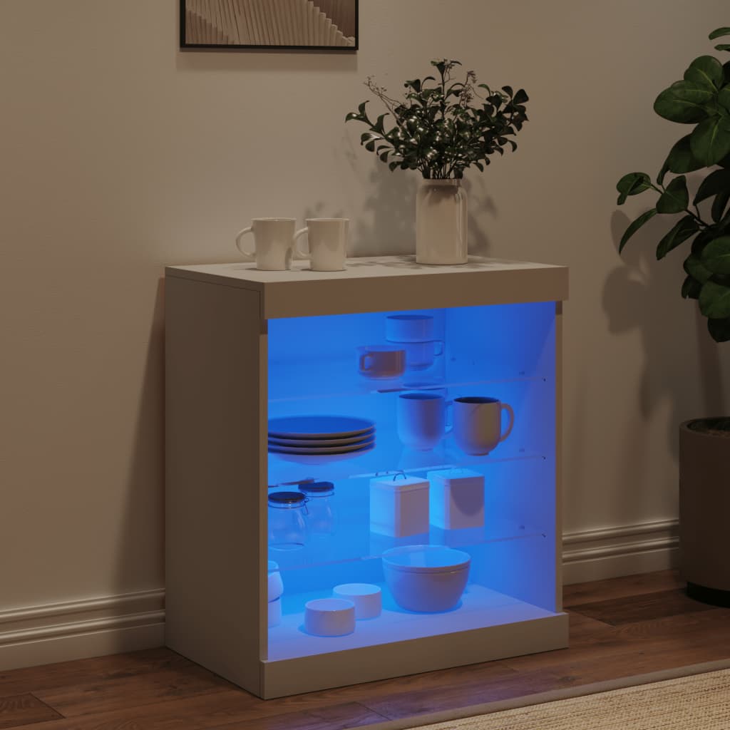Buffet avec lumières LED blanc 60,5x37x67 cm - XIOS