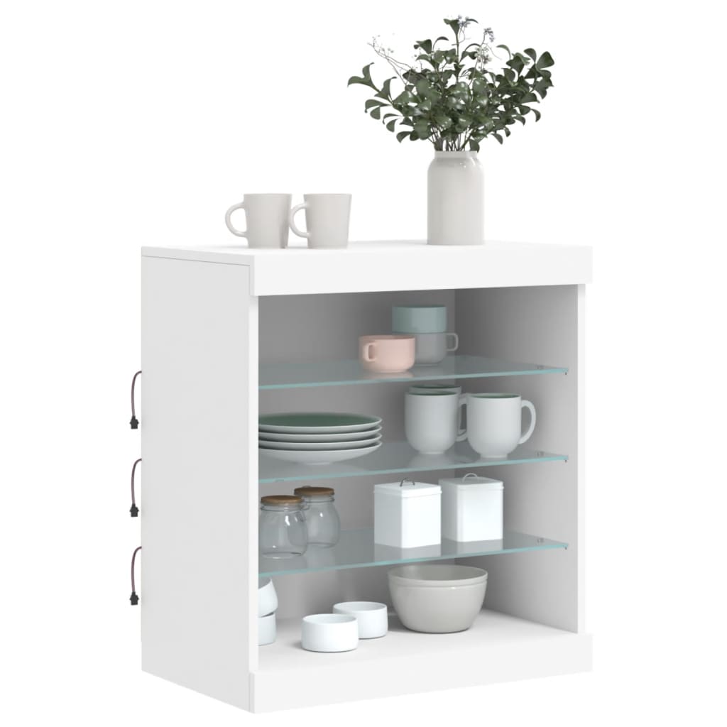 Buffet avec lumières LED blanc 60,5x37x67 cm - XIOS