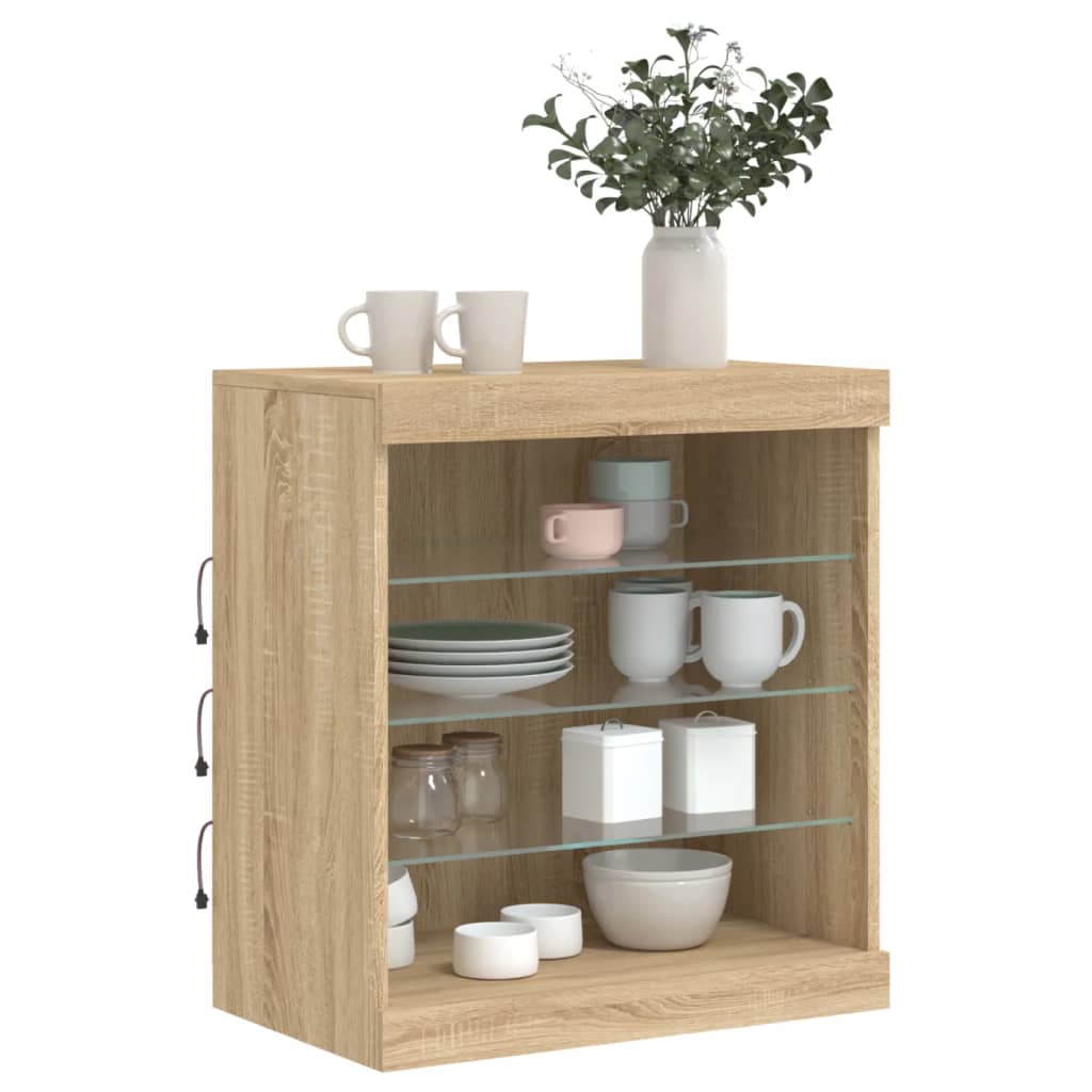 Buffet avec lumières LED chêne sonoma 60,5x37x67 cm - XIOS
