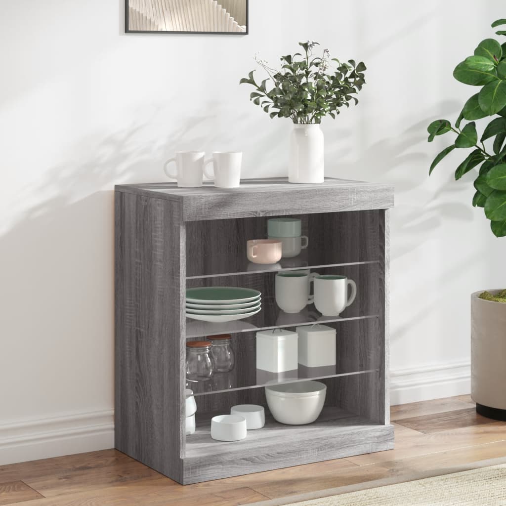 Buffet avec lumières LED sonoma gris 60,5x37x67 cm - XIOS