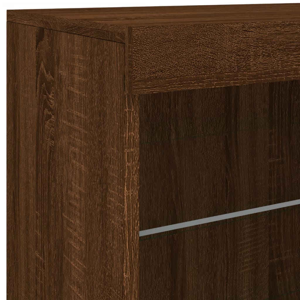 Buffet avec lumières LED chêne marron 60,5x37x67 cm - XIOS