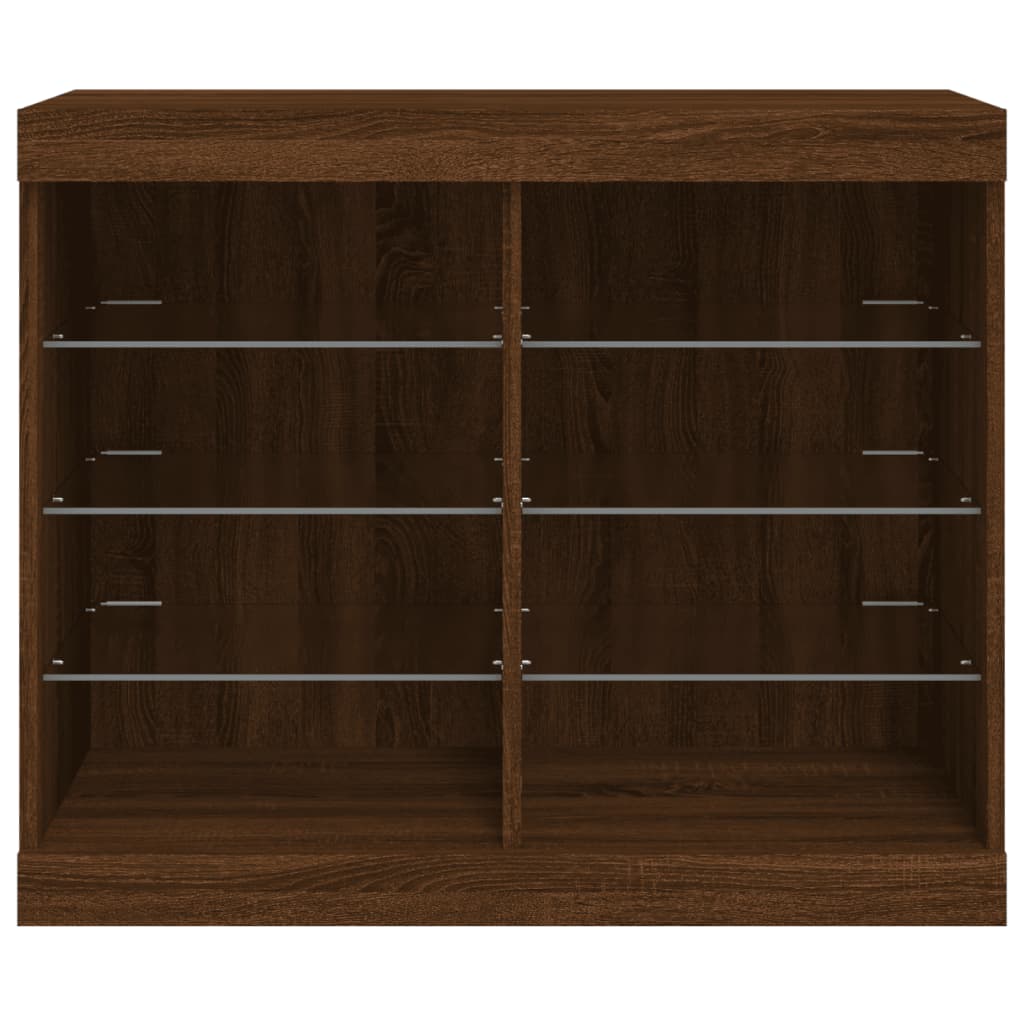 Buffet avec lumières LED chêne marron 81x37x67 cm - XIOS