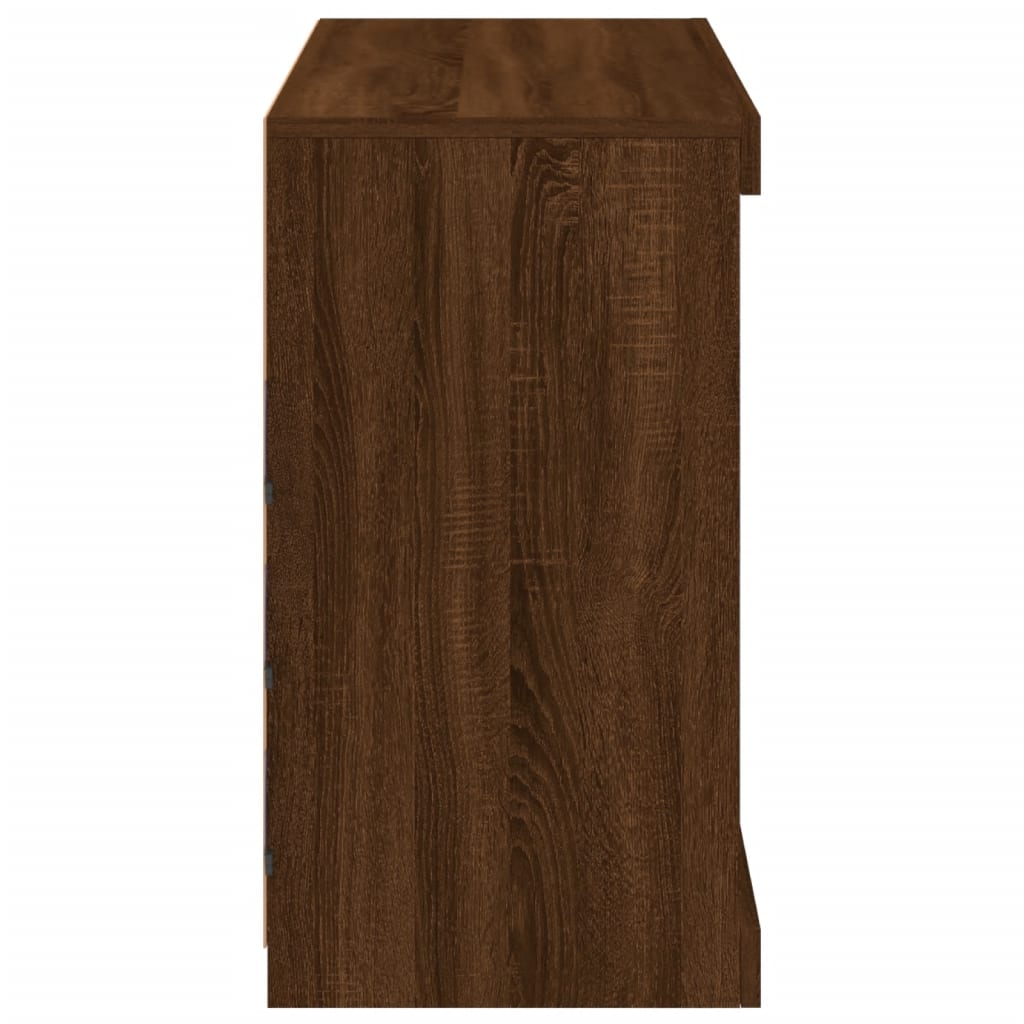 Buffet avec lumières LED chêne marron 81x37x67 cm - XIOS