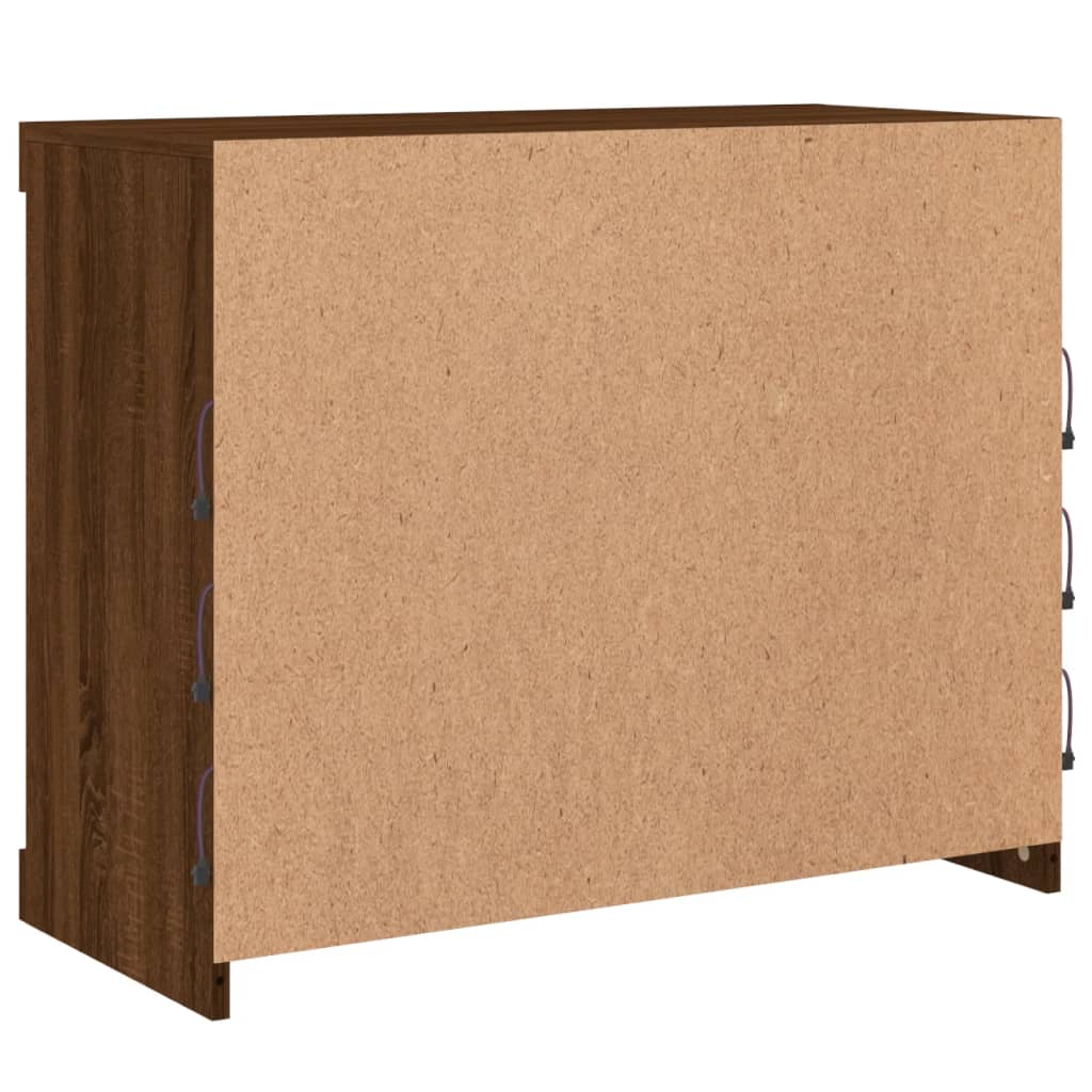 Buffet avec lumières LED chêne marron 81x37x67 cm - XIOS