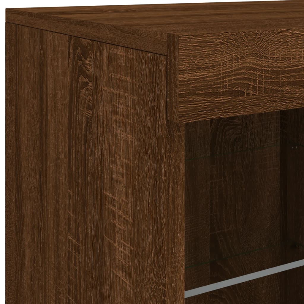 Buffet avec lumières LED chêne marron 81x37x67 cm - XIOS
