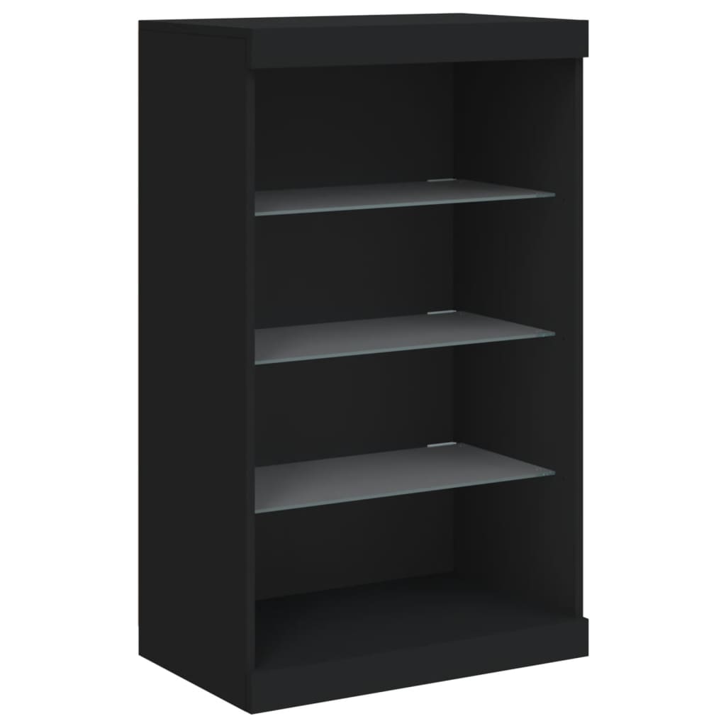 Buffet avec lumières LED noir 60,5x37x100 cm - XIOS