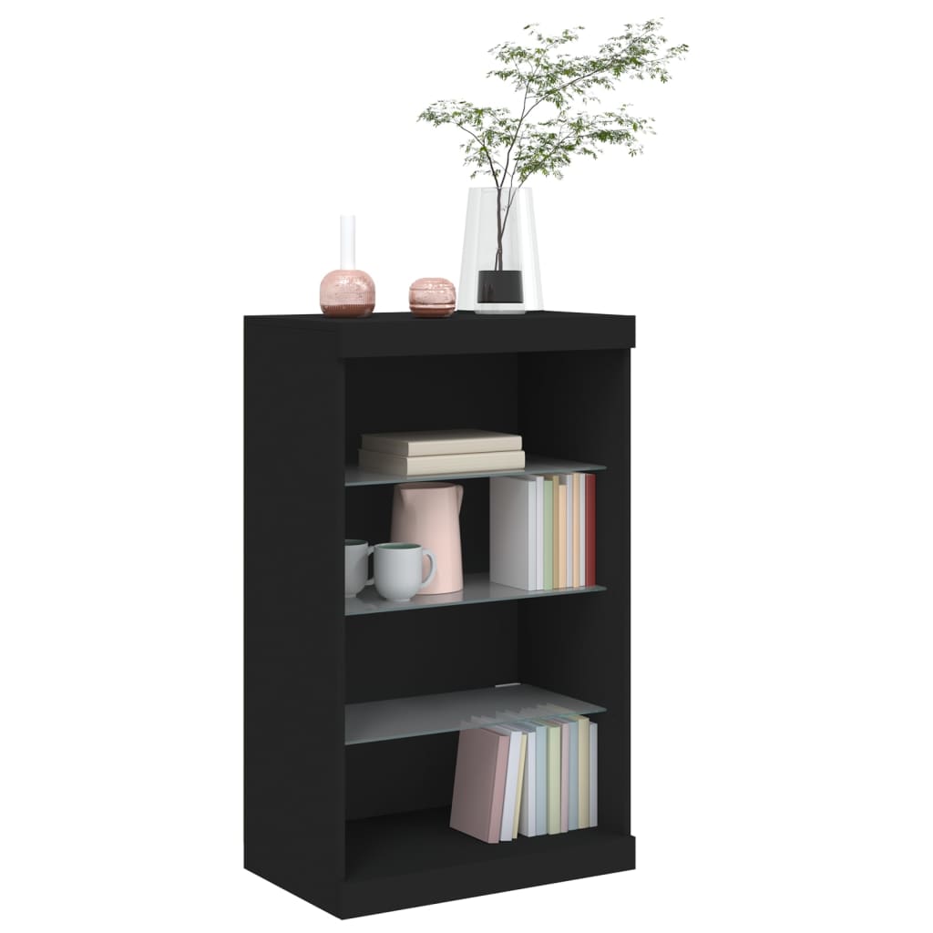 Buffet avec lumières LED noir 60,5x37x100 cm - XIOS