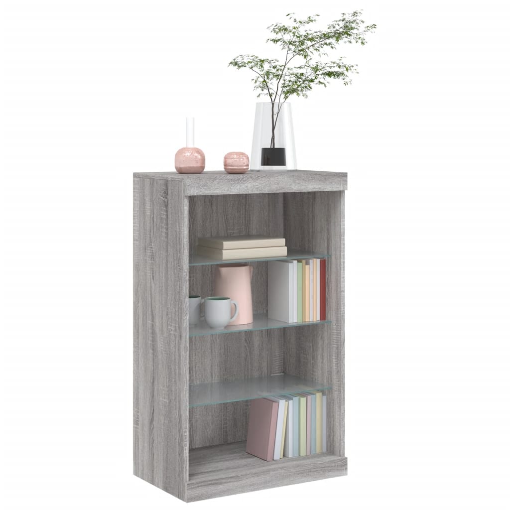 Buffet avec lumières LED sonoma gris 60,5x37x100 cm - XIOS