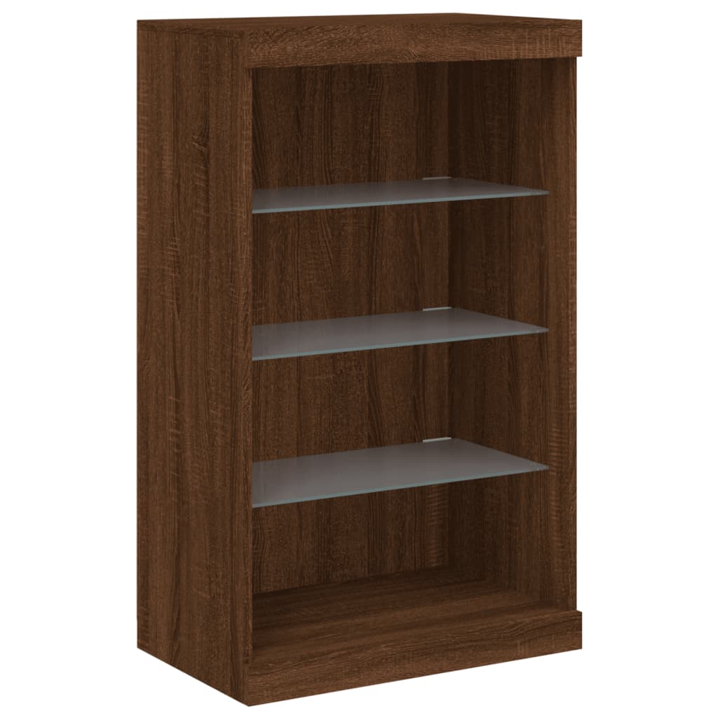Buffet avec lumières LED chêne marron 60,5x37x100 cm - XIOS