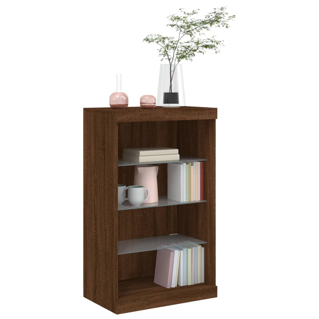 Buffet avec lumières LED chêne marron 60,5x37x100 cm - XIOS
