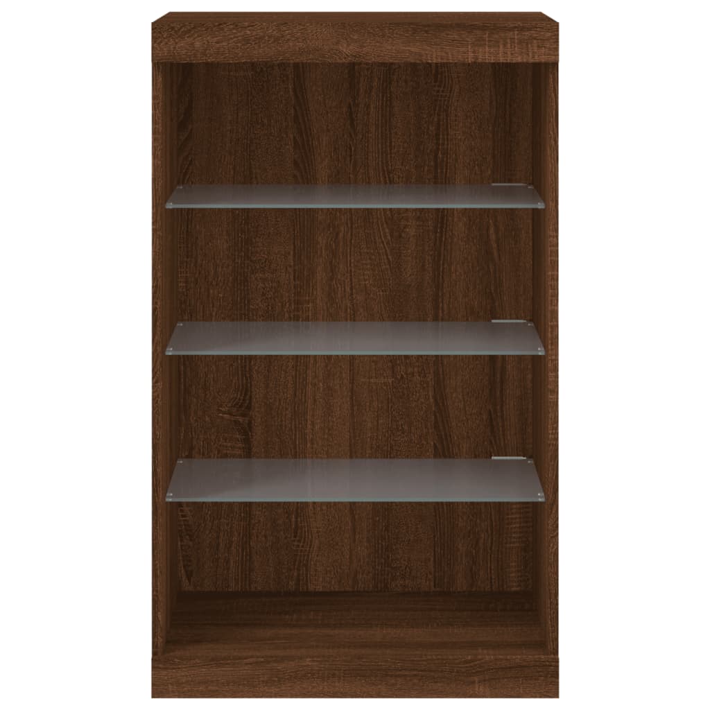 Buffet avec lumières LED chêne marron 60,5x37x100 cm - XIOS