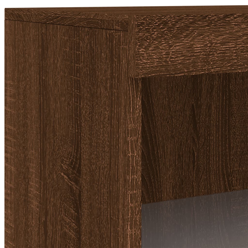 Buffet avec lumières LED chêne marron 60,5x37x100 cm - XIOS