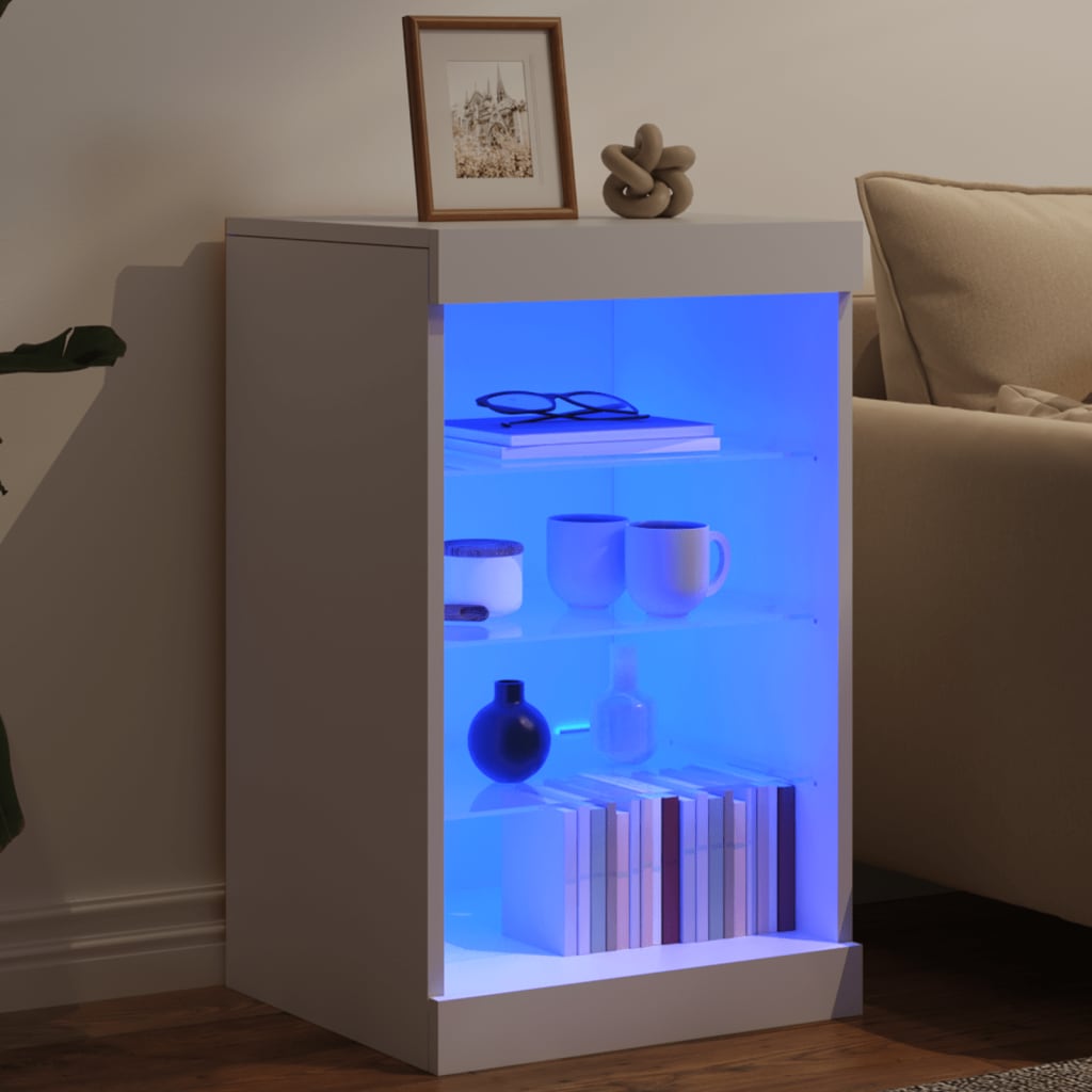 Buffet avec lumières LED blanc 41x37x67 cm - XIOS