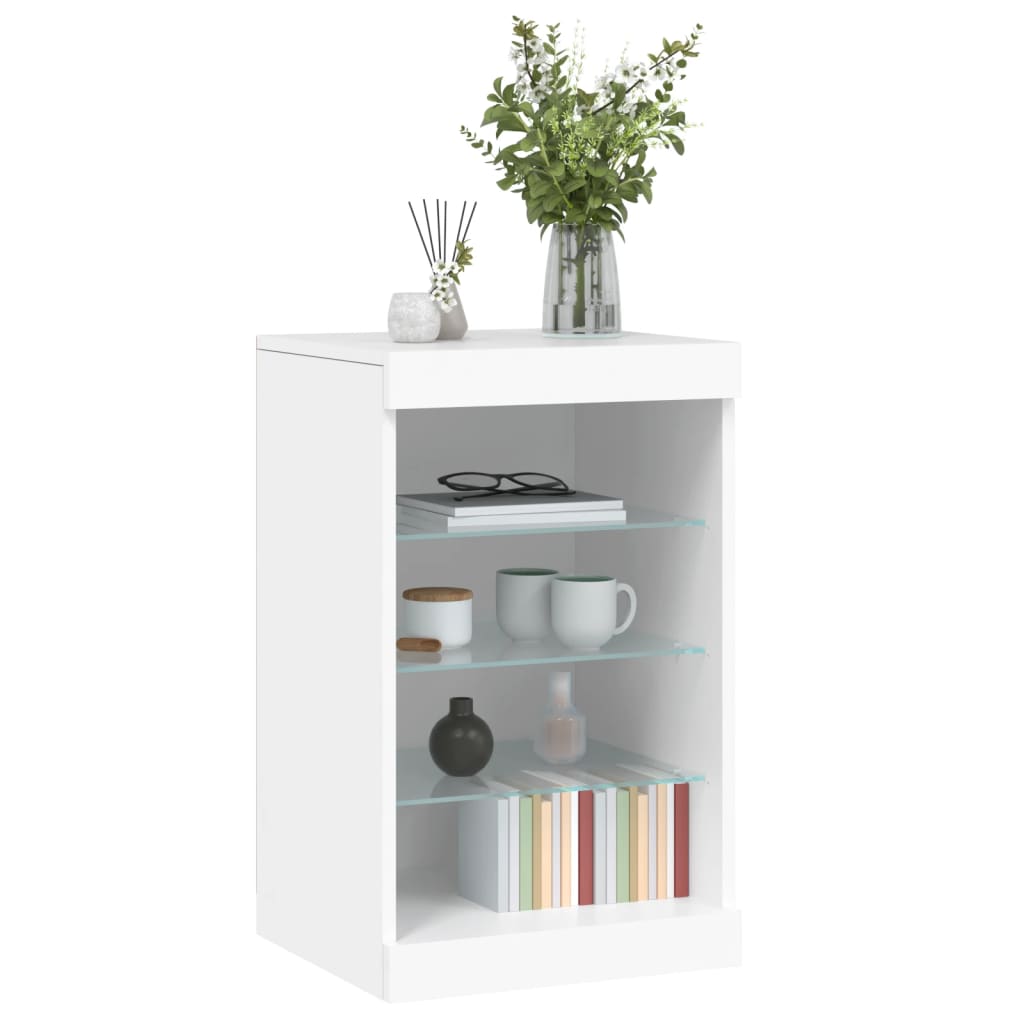 Buffet avec lumières LED blanc 41x37x67 cm - XIOS