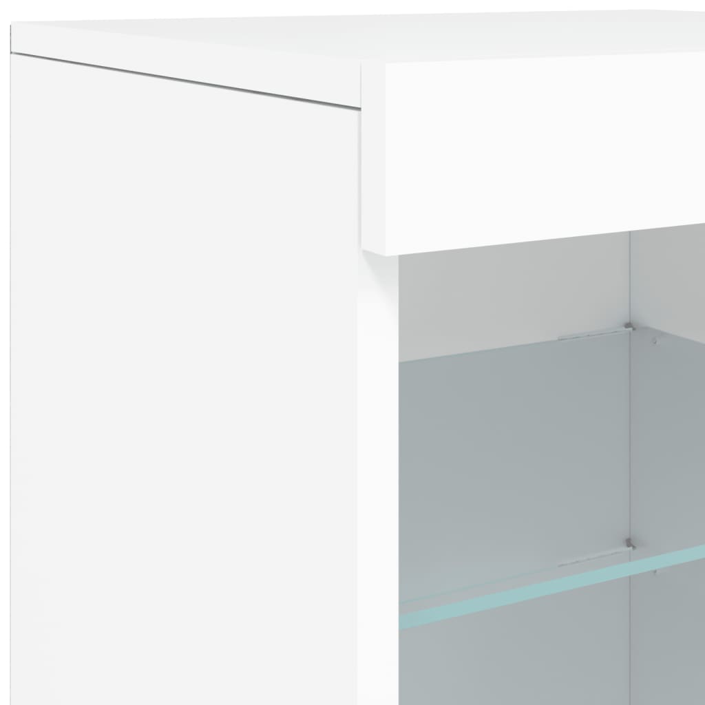 Buffet avec lumières LED blanc 41x37x67 cm - XIOS
